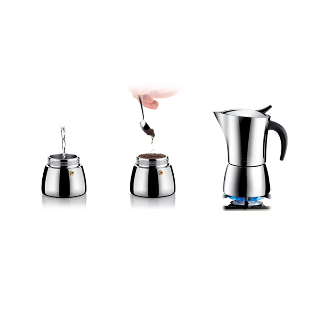 Cafetière Espresso Inox Induction 4 Tasses : Fini le Café Brûlé - 2