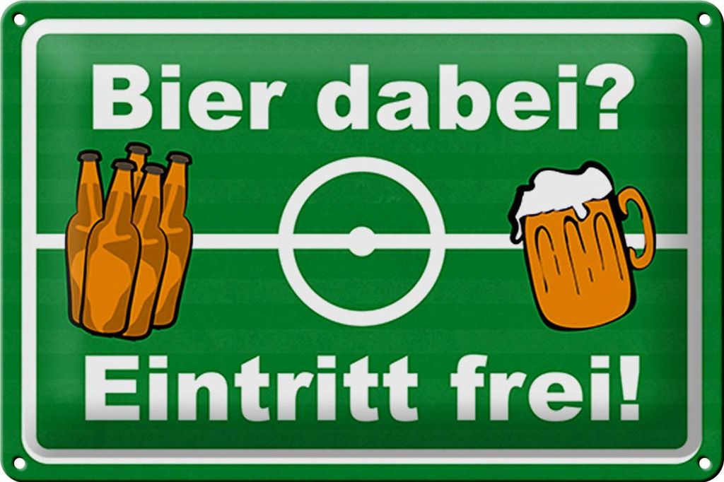 Blechschild Alkohol 30x20cm Bier dabei Eintritt frei