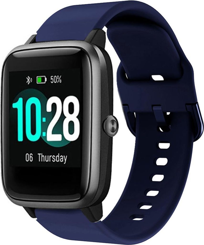 Silikon-Smartwatch-Armband – Passend für ID205L Silikonarmband – Dunkelblau – Strap-it Uhrenarmband / Armband
