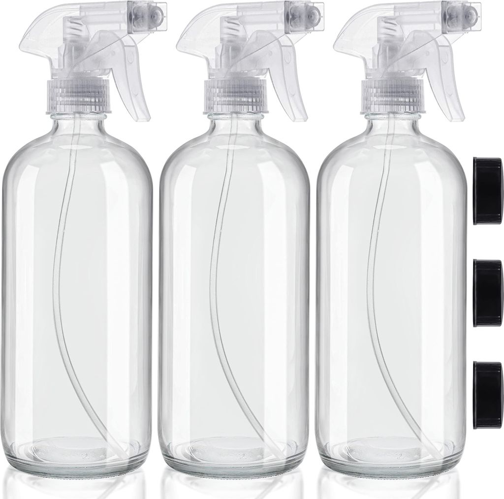 Belle Vous Mehrweg Sprühflasche Leer Zerstäuber Flasche Glas (3 Stk) – 500ml Sprayflaschen Set Nachfüllbar Auslaufsicher mit Sprühkopf Pumpe ...