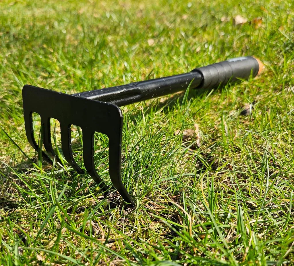 Râteau à 5 dents en acier de 9 cm pour fleurs et entretien du jardin