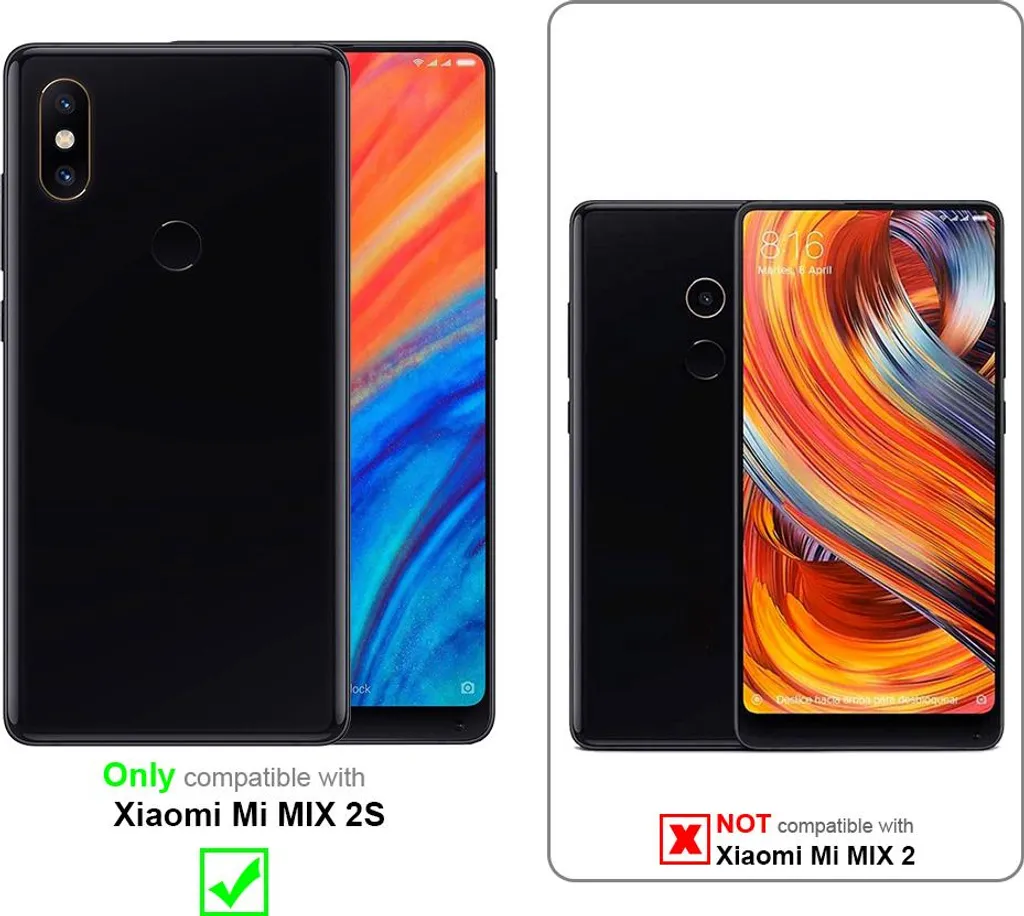Cadorabo pellicola blindata per Xiaomi MIX 2S pellicola protettiva in bianco a schermo intero vetro temperato di protezione del display - 2