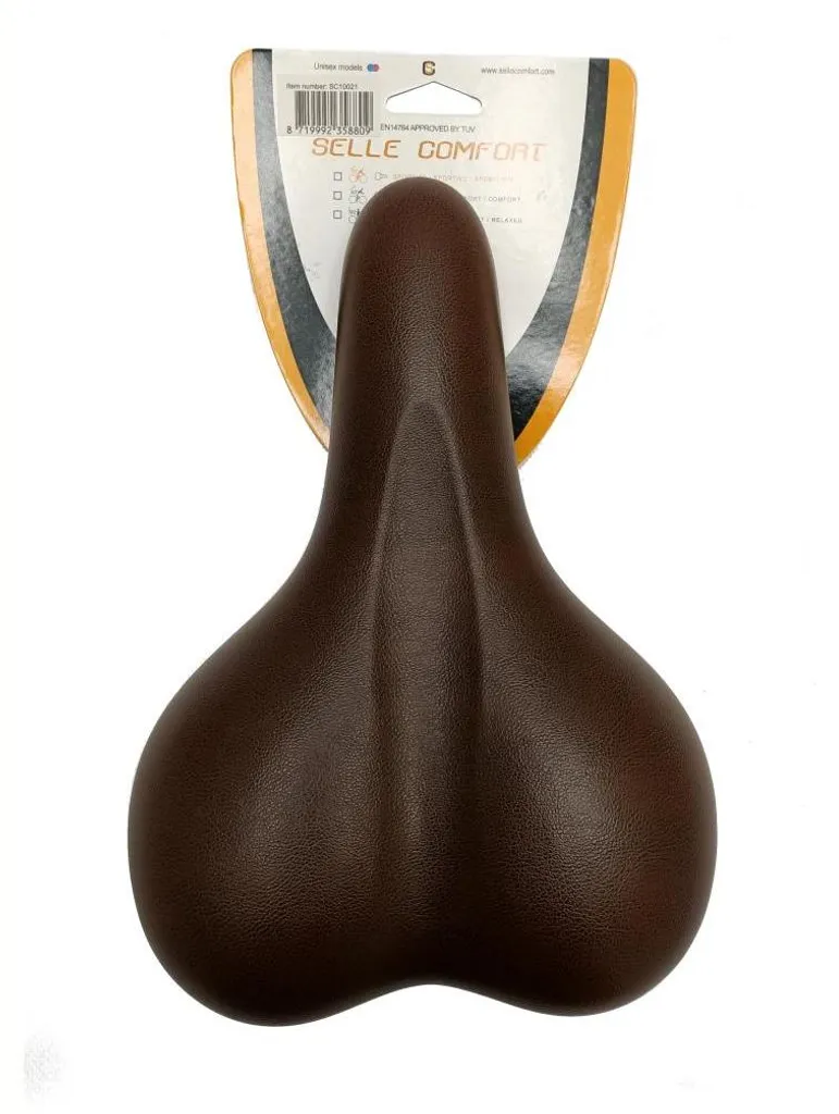 Selle vélo de ville pour trajets quotidiens Selle Comfort marron unisexe