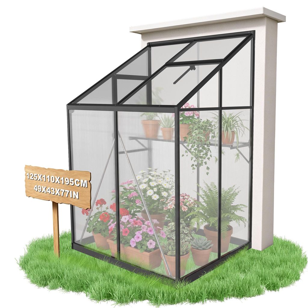 QEENTOE Tuinkas, aluminium, 1,37 m², 125x110x195 cm, 4 mm Productafbeelding 