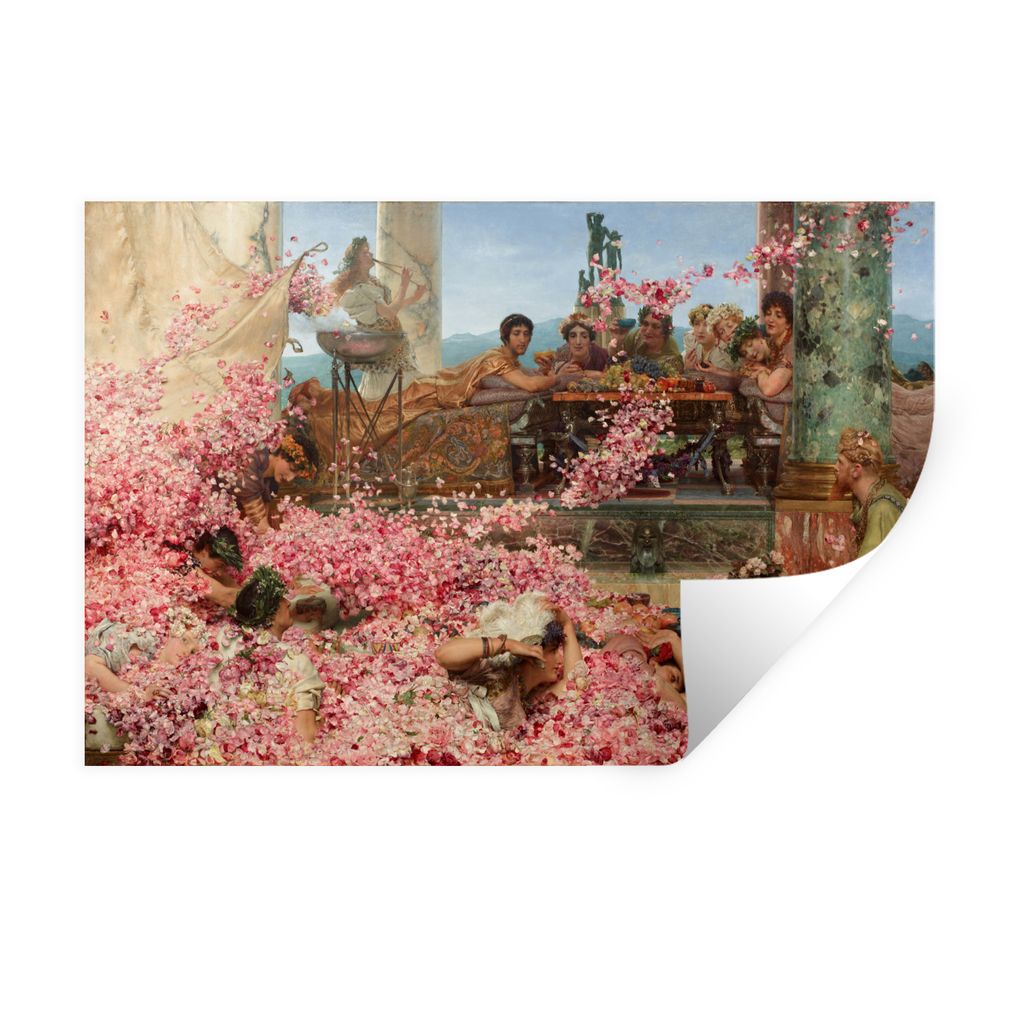 MuchoWow Wandtattoo Wandsticker Wandaufkleber Die Rosen des Heliogabalus - Lawrence Alma Tadema 120x80 cm Selbstklebend und Repositionierbar - Se...