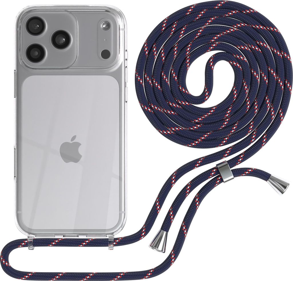EAZY CASE Handykette mit Hülle für Apple iPhone 17 Pro Max Backcover Handykette, zum Umhängen in Blau