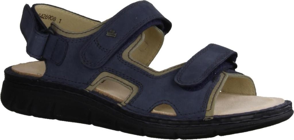 Finn Comfort Wanaka-Soft Herrensandale, bequem, Leder, Marine/Sand, Classic - Marken Finn Comfort, Blau, leder (nomad/dosel)