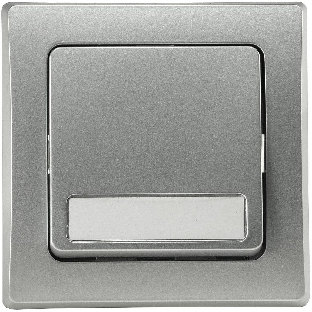 DELPHI Taster mit Namensschild 0-250V/ 10A inkl. Rahmen UP Produktbild 