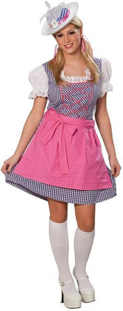 Dirndl blau Karneval Fasching Kostüm 44