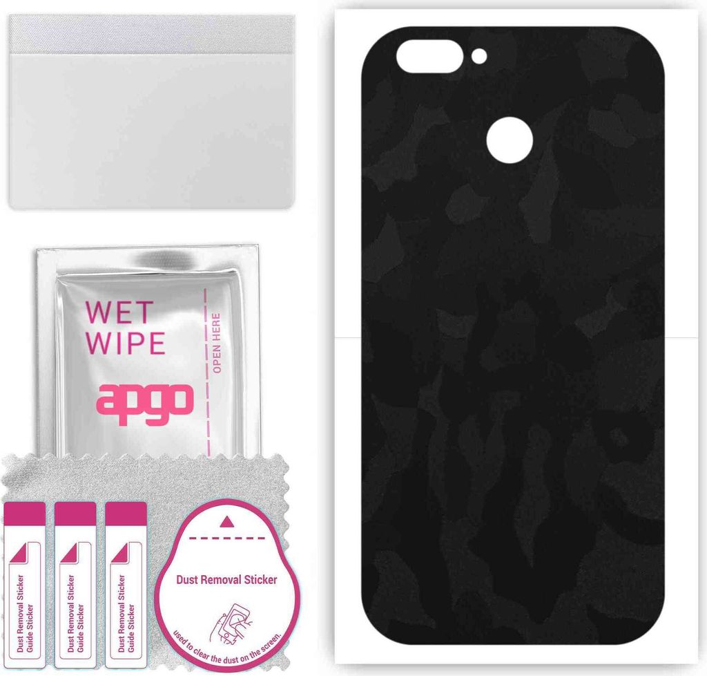 apgo Rückseite Schutzfolie, Skin, kompatibel mit Oukitel U22, Hinten Displayschutzfolie aus Vinylfolie, kratzfest, einfache Montage - Schwarzes Ta...