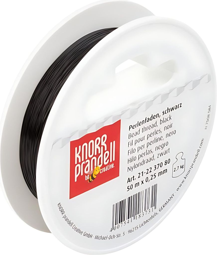 KNORR PRANDELL Perlenfaden bunt 50 m Ø 025 mm Nylonfaden Produktbild 