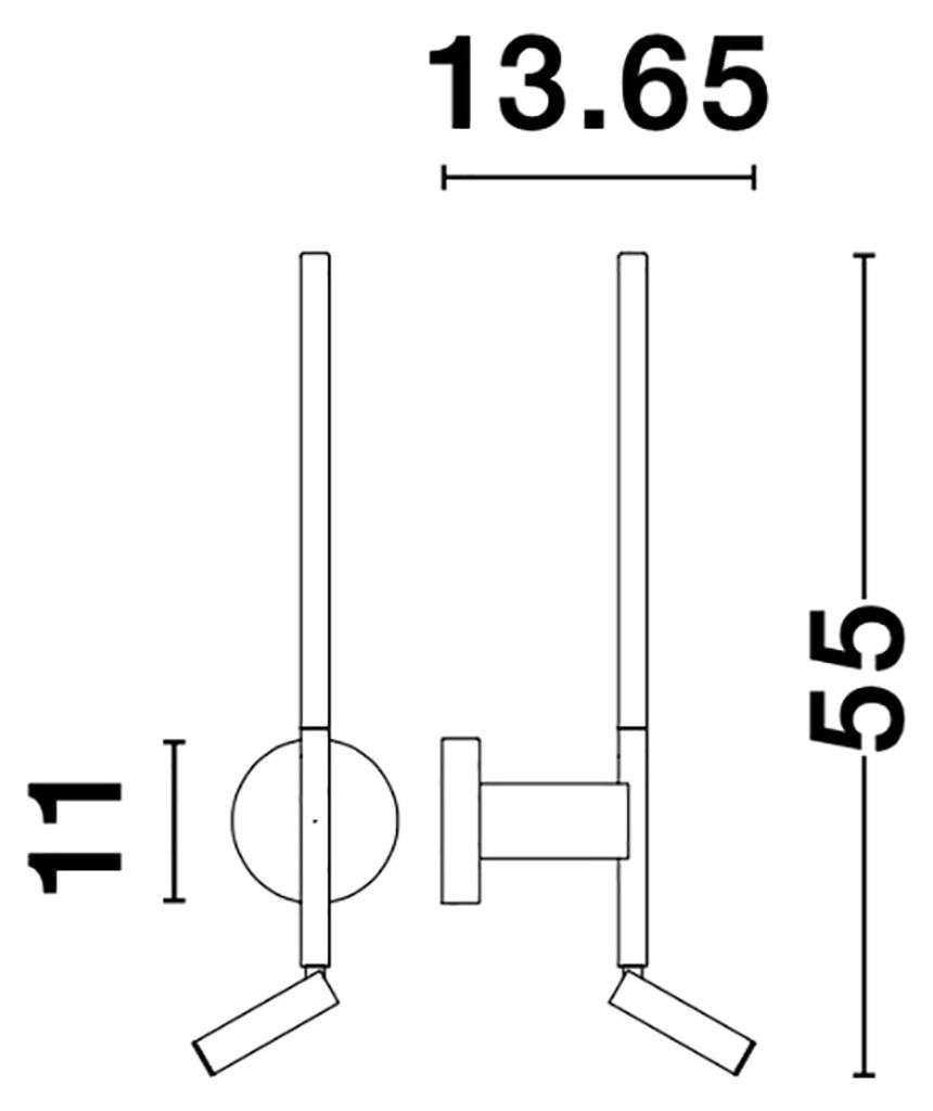 Nova Luce HANDY LED nástěnné světlo černé 9W teplá bílá Obrázek produktu 
