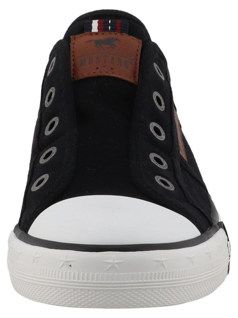 Mustang Damen Sneaker Baumwolle sportlich Slipper 26M0242004, Größe:38 EU, Farbe:Schwarz