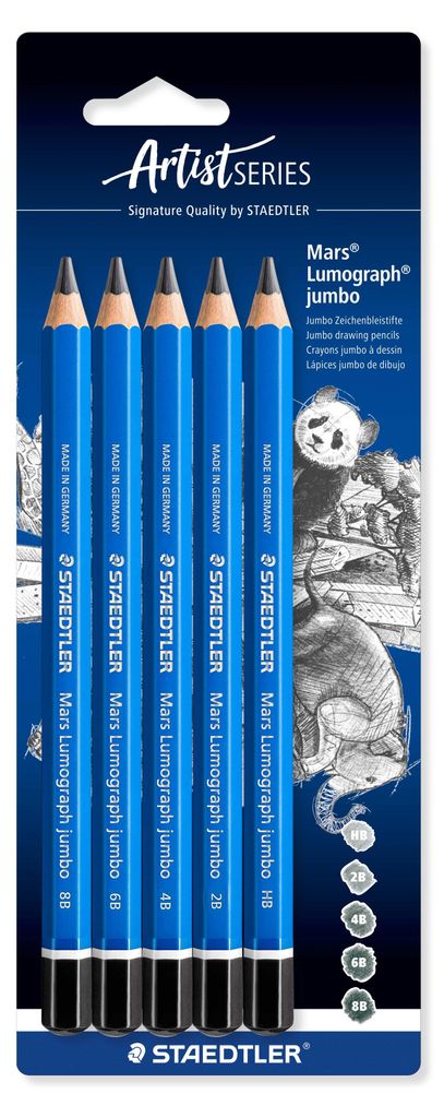 STAEDTLER® 100J-S BK5 Matita Lumog. BK jumbo 100% PEFC Immagine del prodotto 