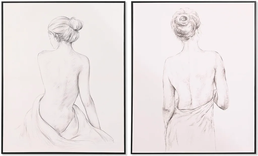 Tableau Décoration Murale Moderne Esprit Femmes 82x102cm - Lot de 2
