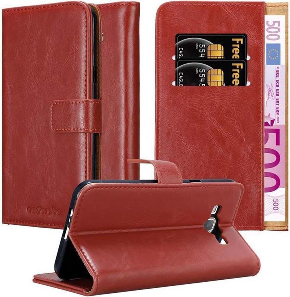 Cadorabo Hülle für Samsung Galaxy A8 2015 Schutzhülle in Rot Handyhülle Book Tasche Case Etui Luxury