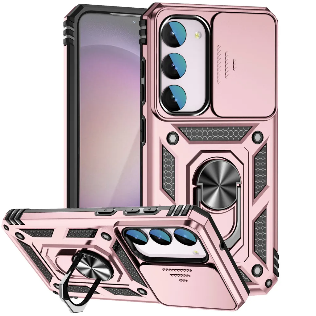 Cover Militare S23 FE Rosa: Doppio Strato Antiurto e Anello Magnetico
