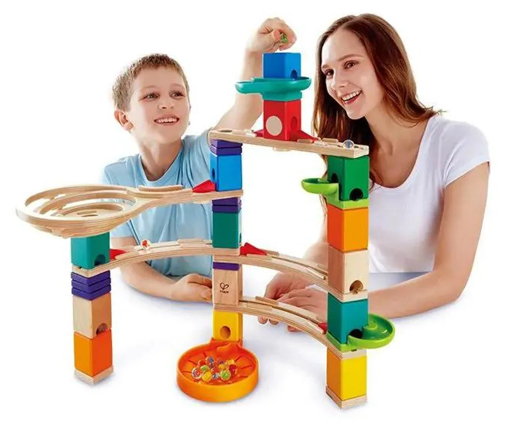 Circuit de Billes en Bois Quadrilla Cliffhanger - Jeu de Construction