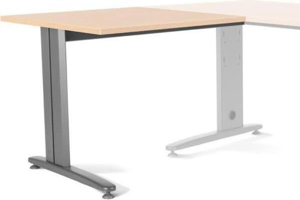 Anstelltisch Metal BxTxH 100x60x73cm Gestell grau Platte Melamin buche.