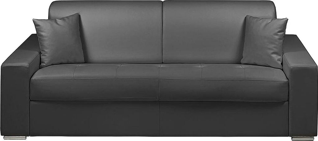 Vente-unique EMIR, Sofabett, Wohnzimmer, Schwarz, 4 Sitz(e), Schwarz, Kunstleder