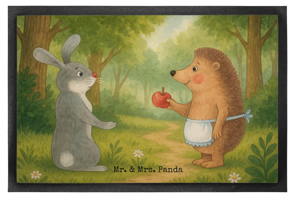Mr. & Mrs. Panda Schmutzmatte Hase Igel Design 60 x 90 cm - Weiß - Geschenk, Trösten, fußmatte, Herzschmerz, Schmutzfangmatte, Lustige Sprüche,...