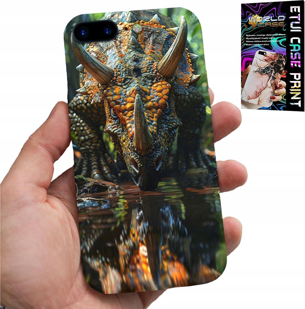 Etui Für Iphone ( 7 Plus ) - Dino Dinosaurier Triceratops Etui