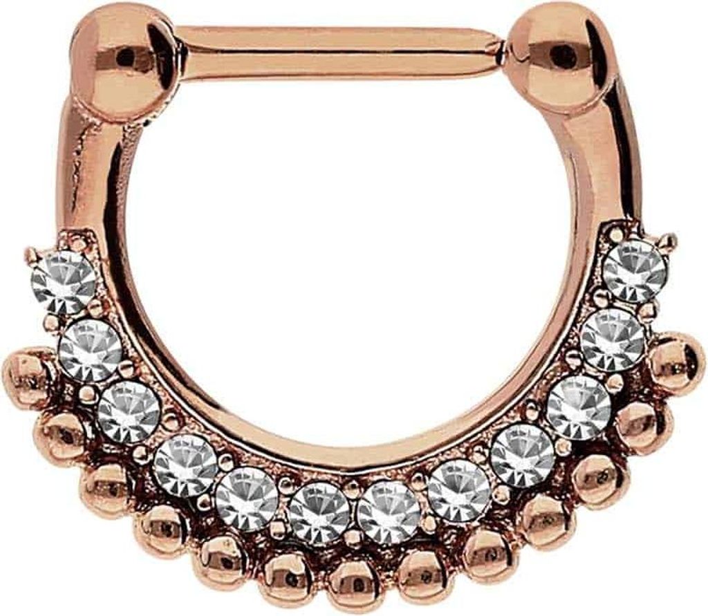 Ohrpiercing, Nasenpiercing, Septum Piercing Chirurgenstahl Clicker 13 KUGELN + 12 KRISTALLE