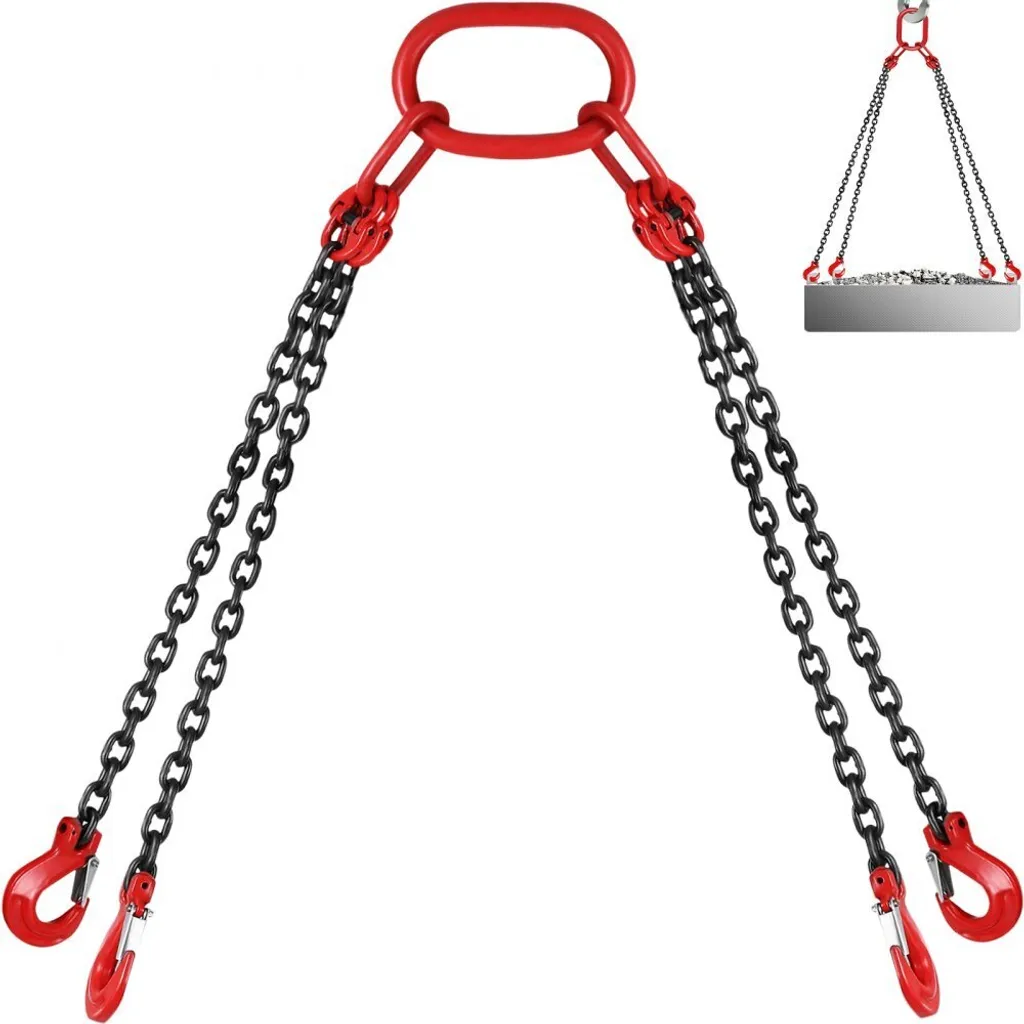 Élingue de chaîne G80 en acier Mn 8mm x 1,5m - 4 brins charge de 5T