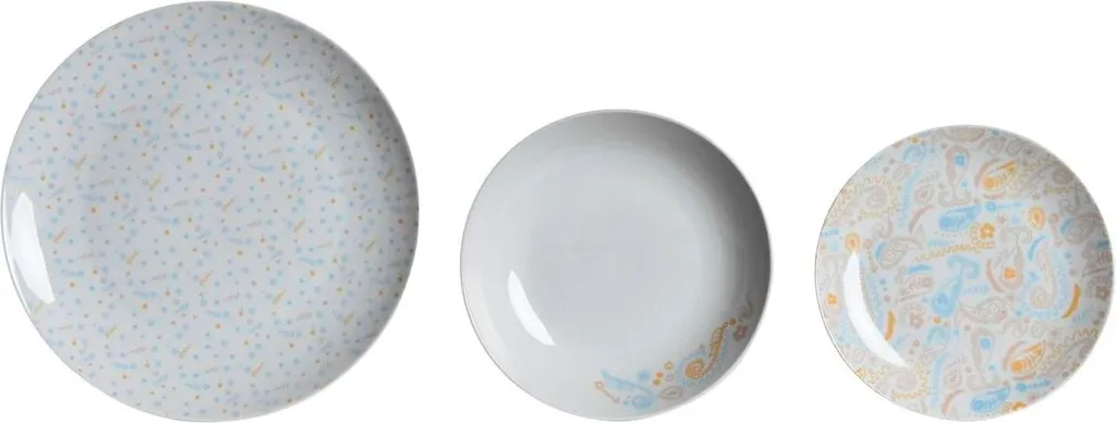 Service de Vaisselle DKD Home Decor Bleu Rose Blanc Porcelaine 27cm