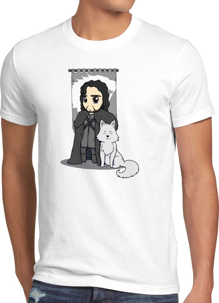 style3 Jon Schnee T-Shirt Herren chibi snow lord kommandant der nachtwache