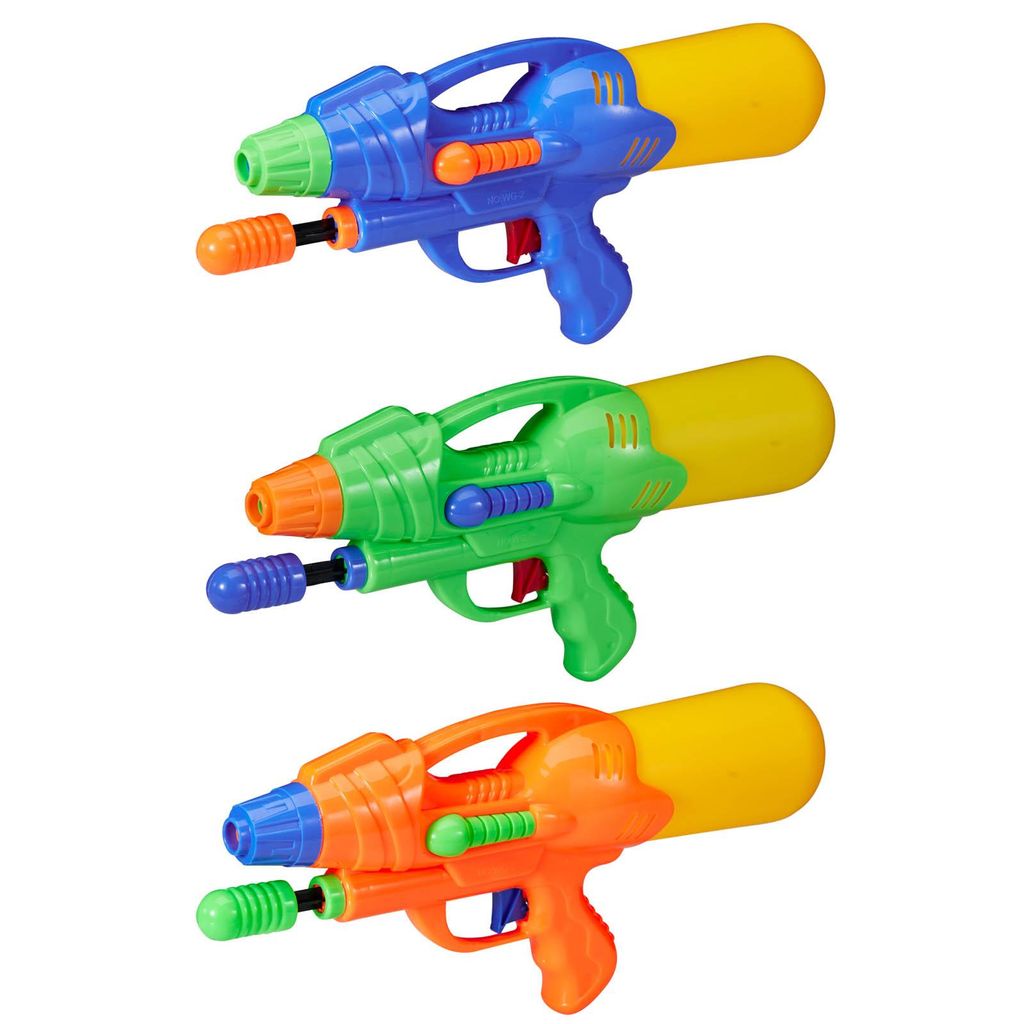 3er Set Pump Wasserpistole mit 350 ml Wasser Tank Fassungsvermögen Spritzpistole Wassergewehr 29 cm Spielzeug Wasserspritzpistole
