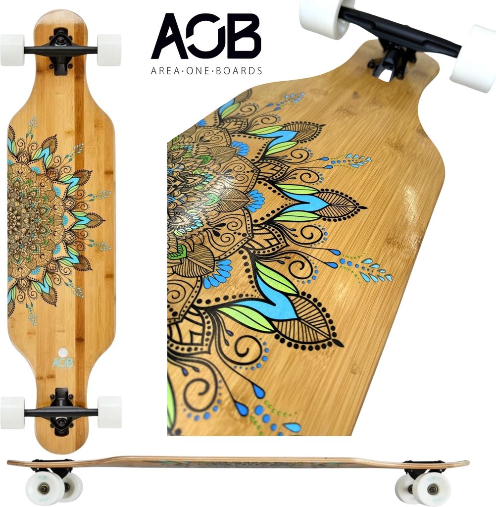AOB Mandala Longboard drop through twin tip bambus 38,5''