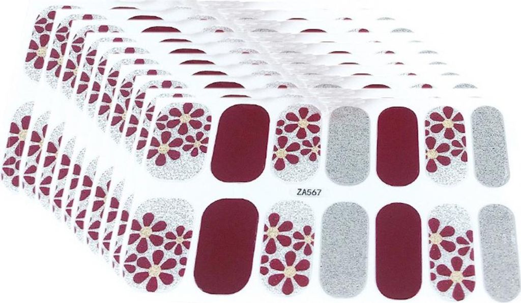 INF 10 Blatt Blumen Nagelsticker mit Nagelfeile - 3D Selbstklebend Nagelkunst