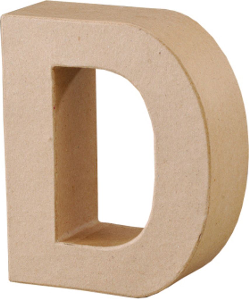 Pappmaché Buchstabe "D" ca. 17,5 cm hoch, 5,5 cm dick