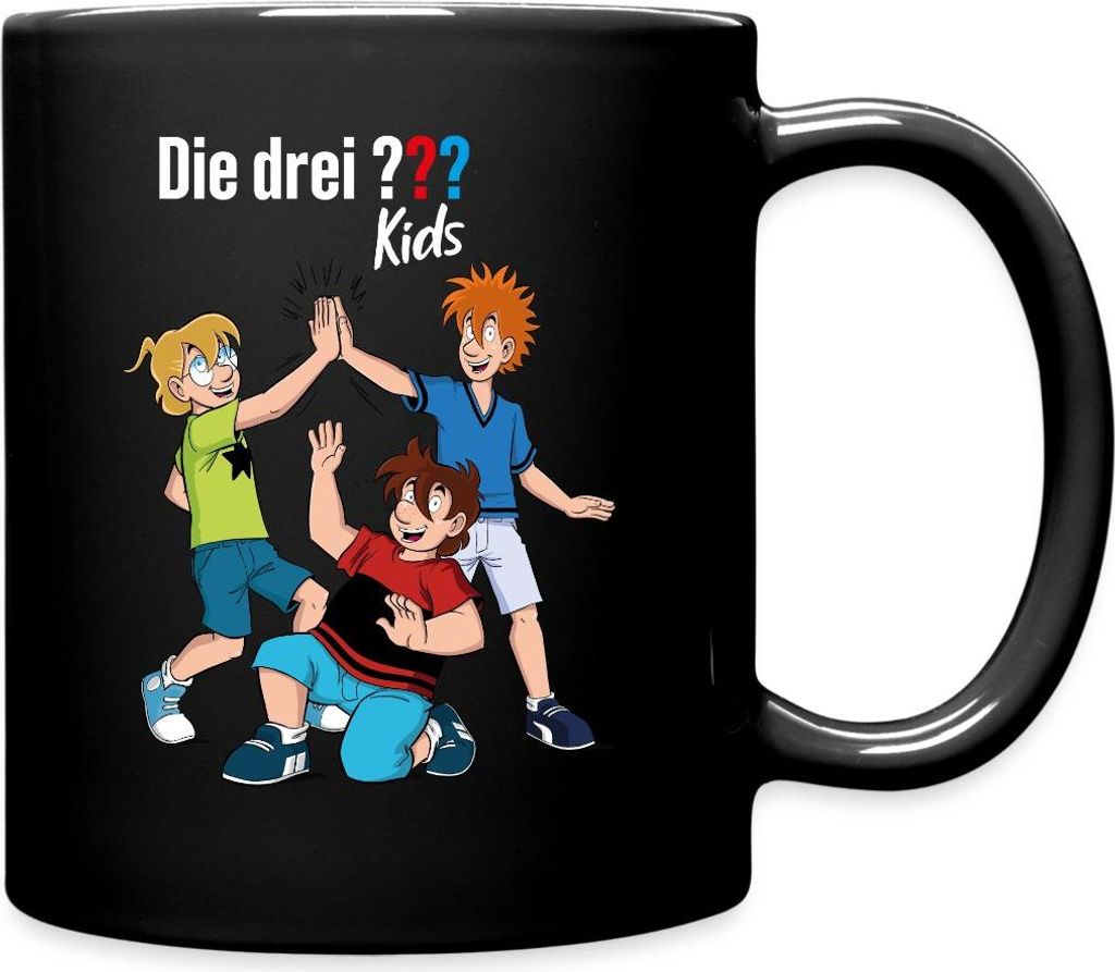 Spreadshirt Die Drei Fragezeichen Kids Detektive Spürnasen Team Tasse Einfarbig, One size, Schwarz