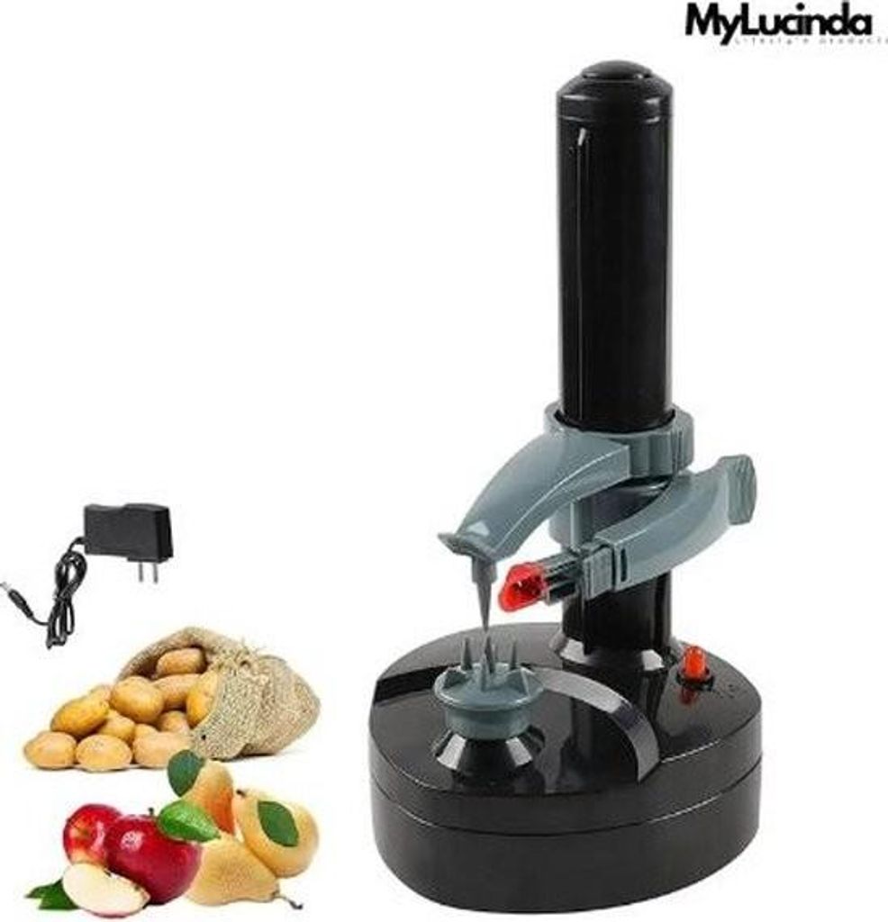 Mylucinda Automatischer Sparschäler – Elektrisches Küchengerät für Obst und Gemüse – Apfelschäler und Spiralenschneider – Kabellos