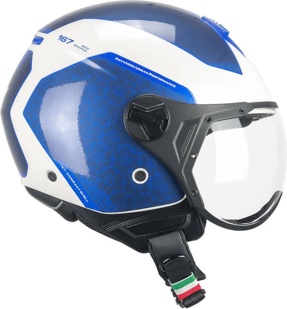 Jet Helm CGM 167L FLO Bico Weißblau Glänzend Geformtes Visier größe M2
