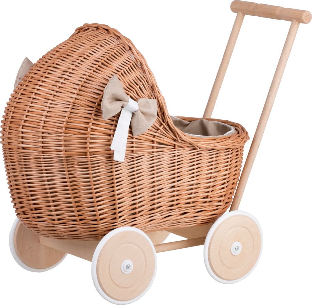 LILI Puppenwagen aus Weide in Naturfarbe 48x28 H26/47 cm Produktbild 7