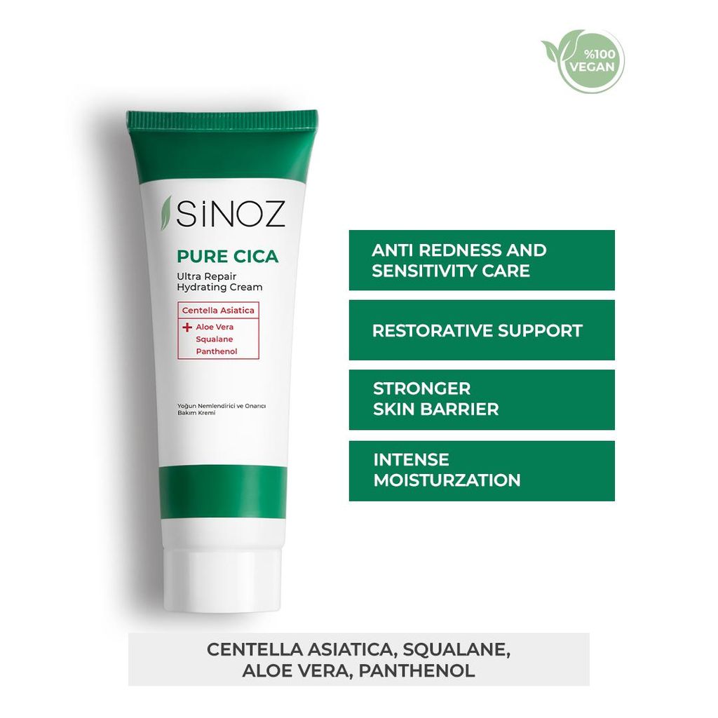 Sinoz Pure Cica Ultra Repair Gesichtscreme 50 ml – Centella, Aloe Vera, Squalan, Panthenol