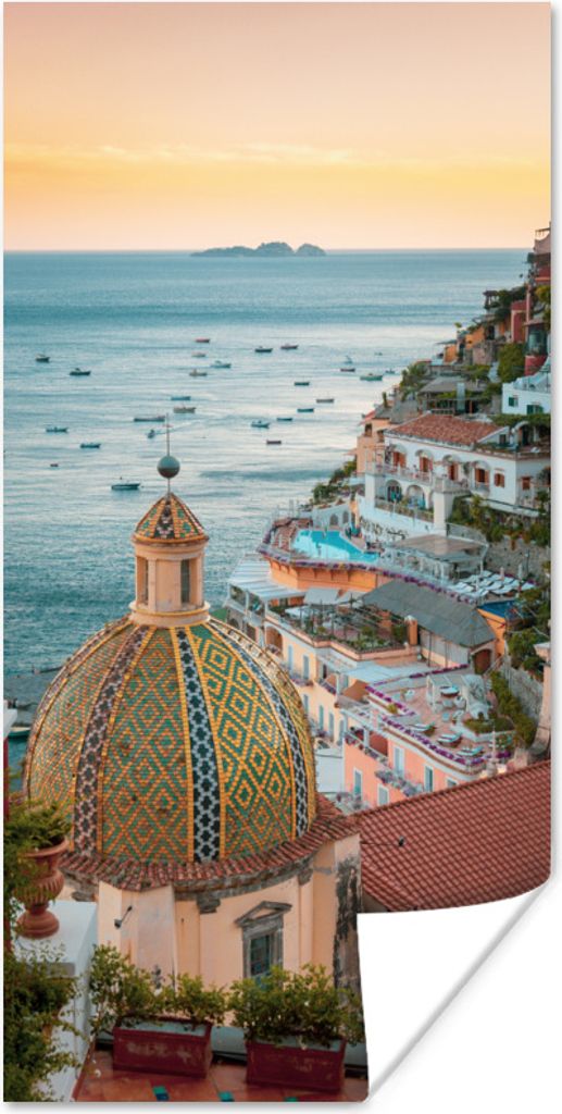 MuchoWow Poster Italien - Positano - Meer 40x80 cm - Dekoration