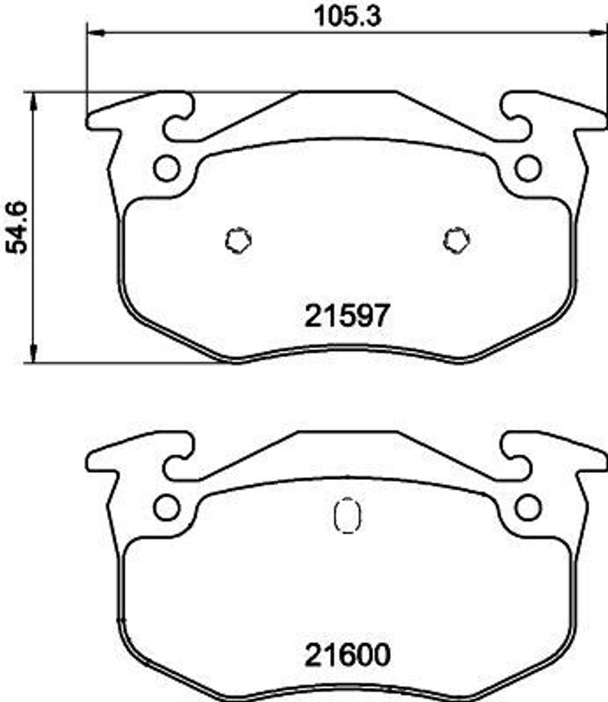 HELLA 8DB 355 019-221 - OE 7701203668 Bremsbeläge für Clio I