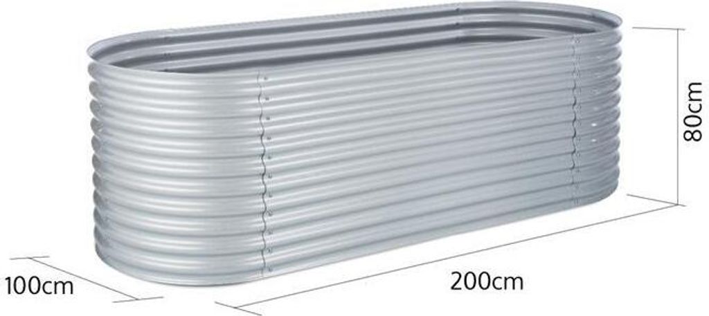 Blumfeldt, oceľový vyvýšený záhon, oválny, 200 x 80 x 100 Obrázok produktu 5
