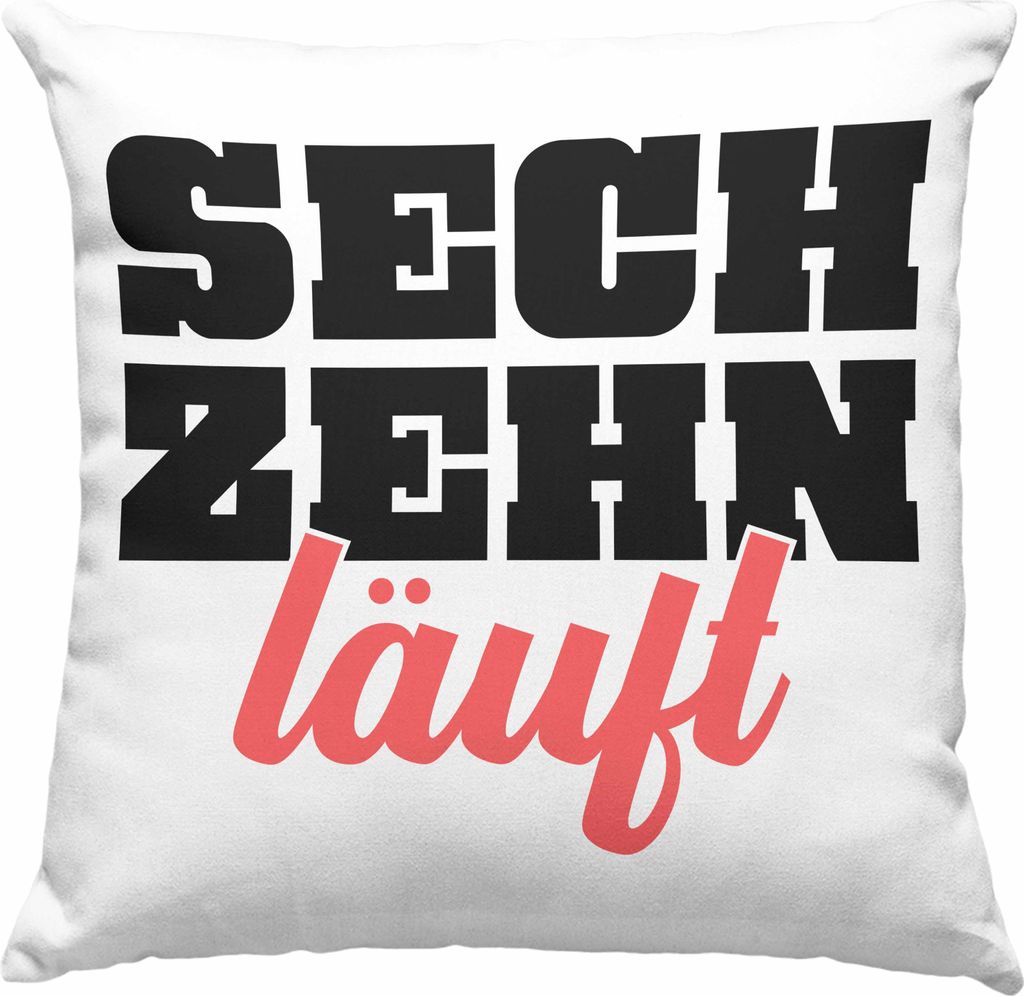 Trendation - 16. Geburtstag Deko-Kissen mit Füllung 40x40 Geschenk Mädchen Jungen Geschenkidee Lustig Spruch 16 Geschenke Geschenkideen zum 16 Bd...