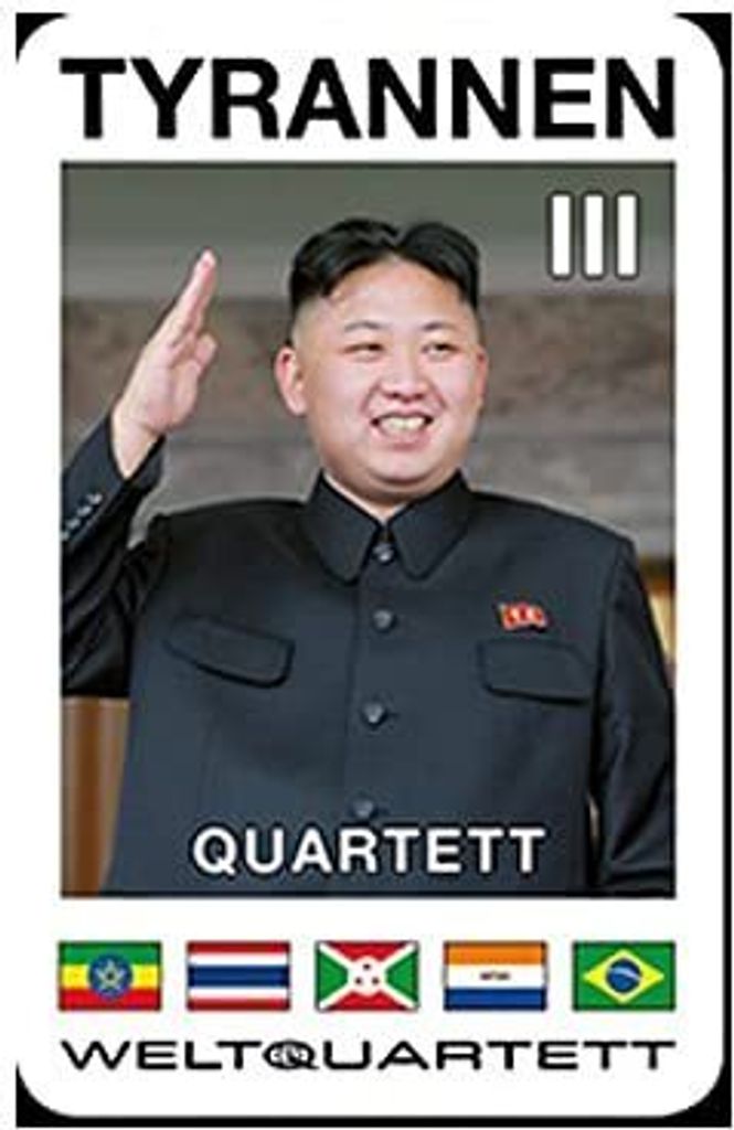 Tyrannen Quartett III Kartenspiel Kim Jong-un, Assad Wer ist der Schlimmste?