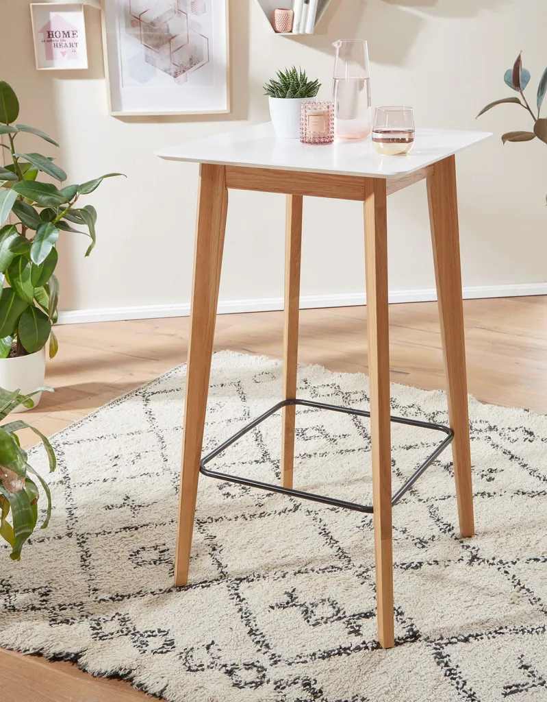 Table blanche robuste 60x110x60 cm avec finition mélaminée Wohnling - 3