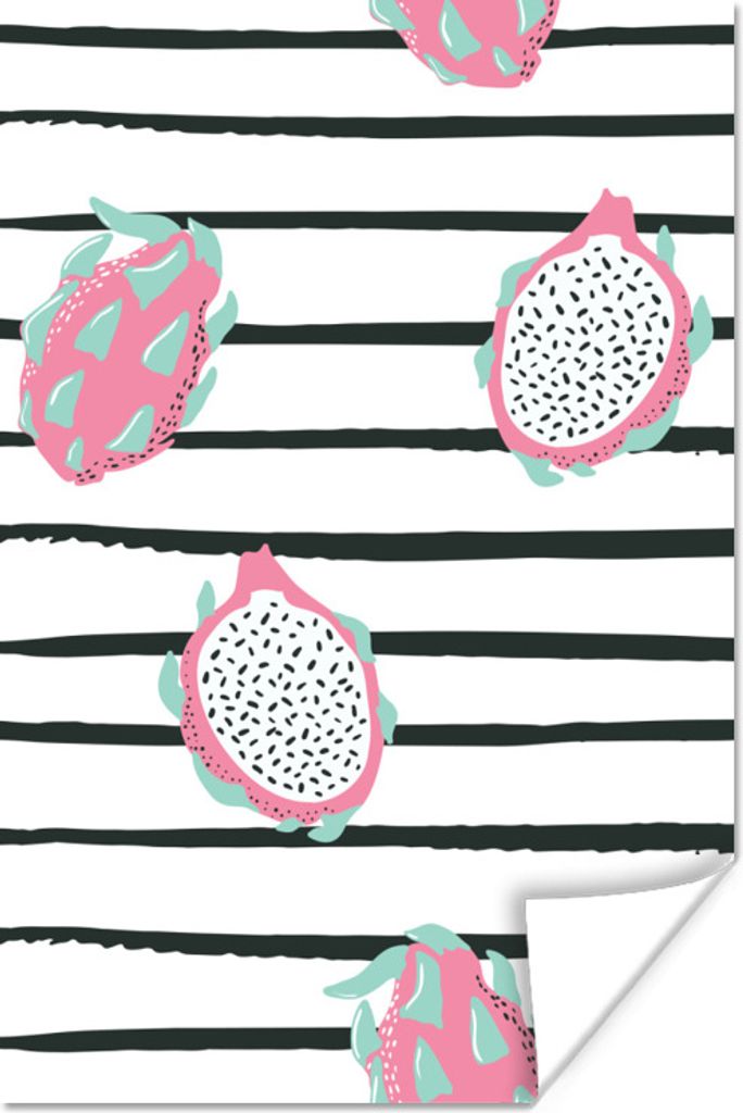 MuchoWow Poster Sommer - Obst - Rosa 80x120 cm - Papierdruck
