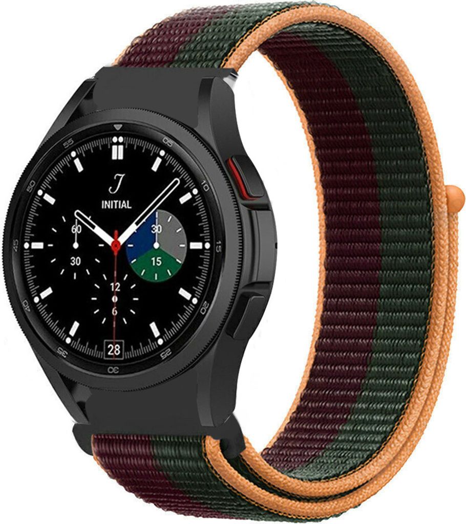 Strap-it Samsung Galaxy Watch 4 Classic 42mm Nylon Armband (dunkle Kirsche)