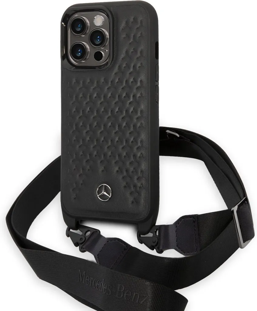 Custodia Mercedes Crossbody iPhone 14 Pro Nero - Modello Star Originale