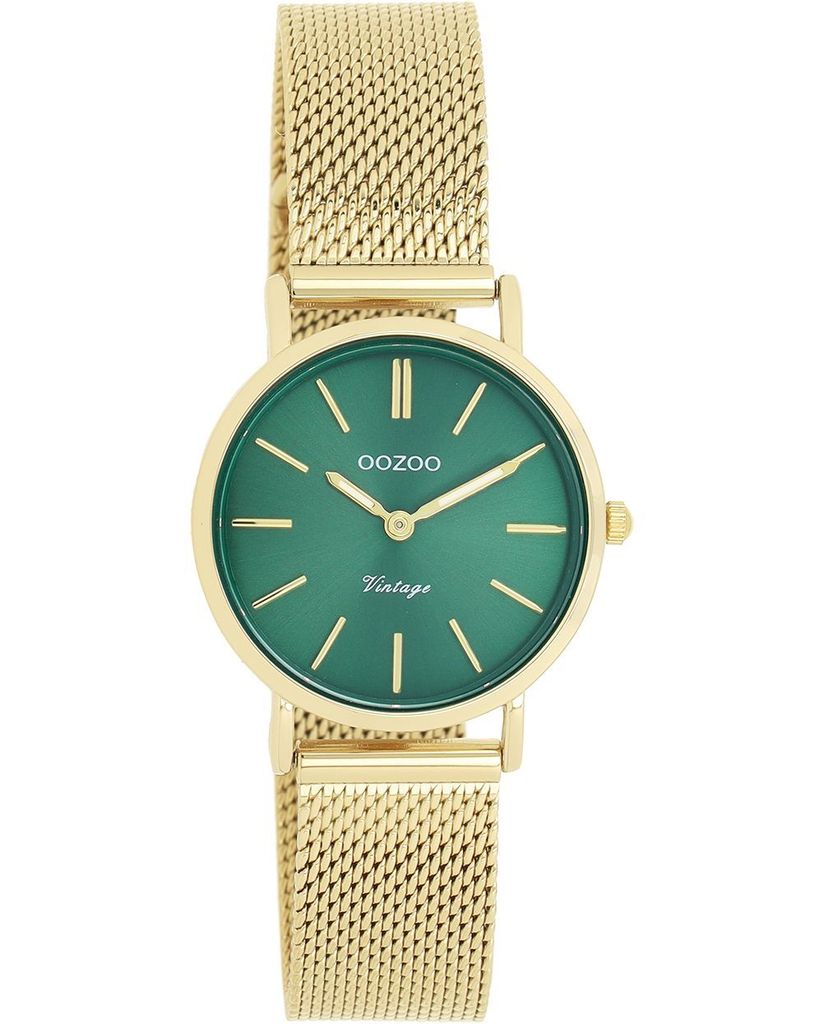 Oozoo Armbanduhr gold Metall Mesh Vintage Series Damen Analog-Quarzuhr UOC20297