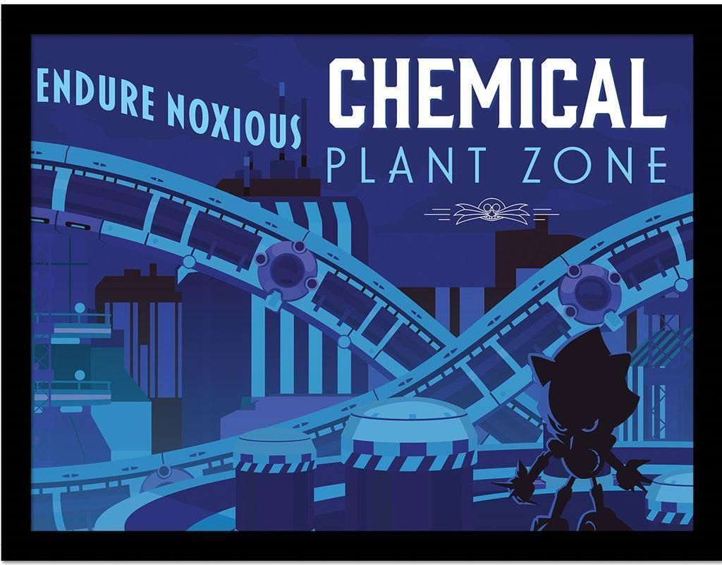Sonic The Hedgehog - Gerahmtes Poster "Endure Noxious" PM8861 (30 cm x 40 cm) (Blau/Schwarz/Weiß)